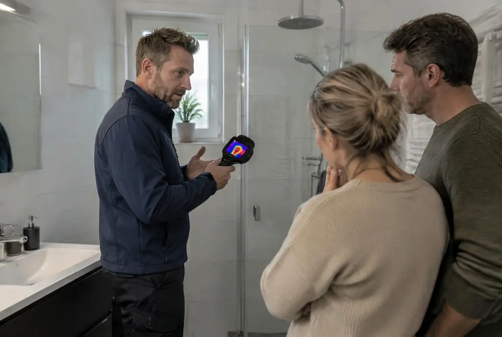 Lekdetectie Voorschoten – specialist legt bevindingen uit aan bewoner